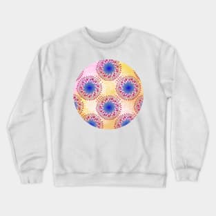 Teardrop Concentric Circle Pattern (Pink,Yellow) Crewneck Sweatshirt